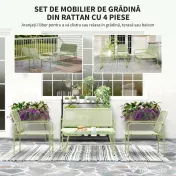 Outsunny Ratan Verde Balcon | Aosom Romania 