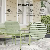 Outsunny Ratan Verde Balcon | Aosom Romania 