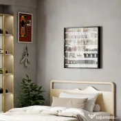 HOMCOM Dulap Tip Vitrină de Expoziție cu Rafturi Reglabile, Montată pe Perete, Negru | Aosom Romania 