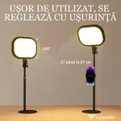 HOMCOM Lampă LED reglabilă: 5 culori, 10 niveluri, memorie – birou/dormitor. 