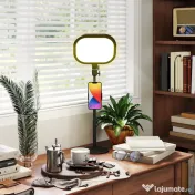 HOMCOM Lampă LED reglabilă: 5 culori, 10 niveluri, memorie – birou/dormitor. 