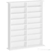 HOMCOM Mobilier Bibliotecă cu 16 Rafturi pentru 720 CD-uri din Lemn 106.5x24x126.3 cm Negru | Aosom Romania 