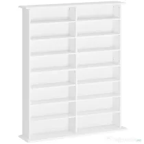 HOMCOM Mobilier Bibliotecă cu 16 Rafturi pentru 720 CD-uri din Lemn 106.5x24x126.3 cm Negru | Aosom Romania