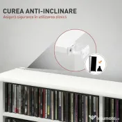 HOMCOM Mobilier Bibliotecă cu 16 Rafturi pentru 720 CD-uri din Lemn 106.5x24x126.3 cm Negru | Aosom Romania 