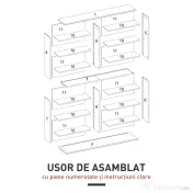 HOMCOM Mobilier Bibliotecă cu 16 Rafturi pentru 720 CD-uri din Lemn 106.5x24x126.3 cm Negru | Aosom Romania 