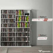 HOMCOM Mobilier Bibliotecă cu 16 Rafturi pentru 720 CD-uri din Lemn 106.5x24x126.3 cm Negru | Aosom Romania 
