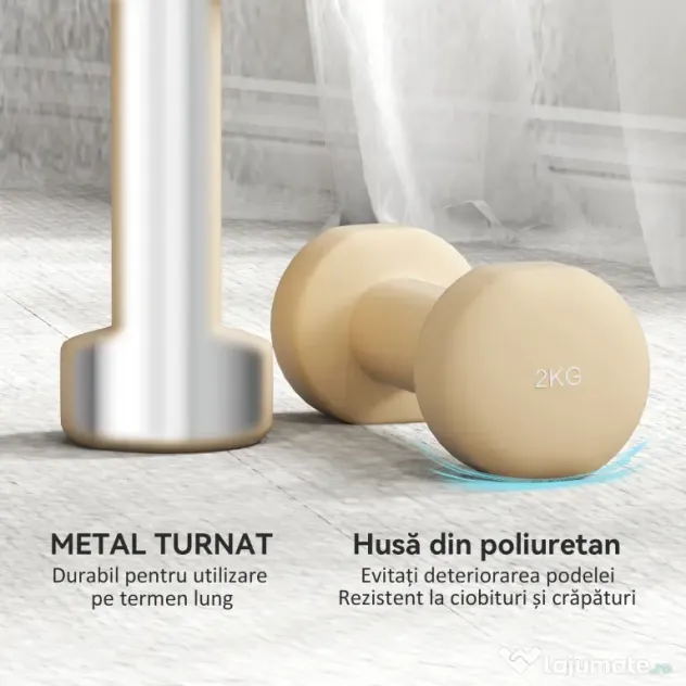 HOMCOM Set Gantere 10 kg cu Valiză pentru Greutăți, din Metal, PU și Plastic, 41x30x8 cm, Multicolor | Aosom Romania