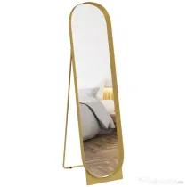 HOMCOM Oglindă de Podea Autoportantă din Metal 40x150 cm Auriu | Aosom Romania