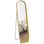 HOMCOM Oglindă de Podea Autoportantă din Metal 40x150 cm Auriu