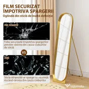 HOMCOM Oglindă de Podea Autoportantă din Metal 40x150 cm Auriu 