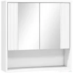 HOMCOM Dulap de Baie Suspendat, Uși Soft-close, Raft Reglabil, 60 x 16 x 60 cm, Alb