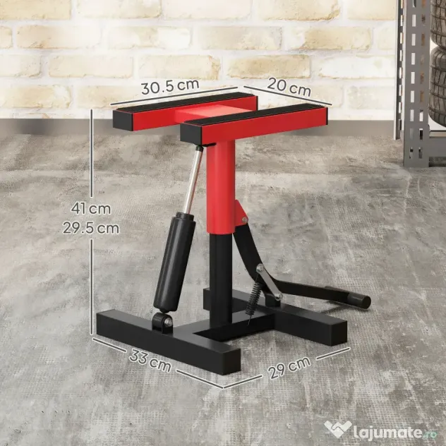 HOMCOM Cric Elevator Moto din Oțel, Capacitate 150 kg, Înălțime Reglabilă | Aosom Romania
