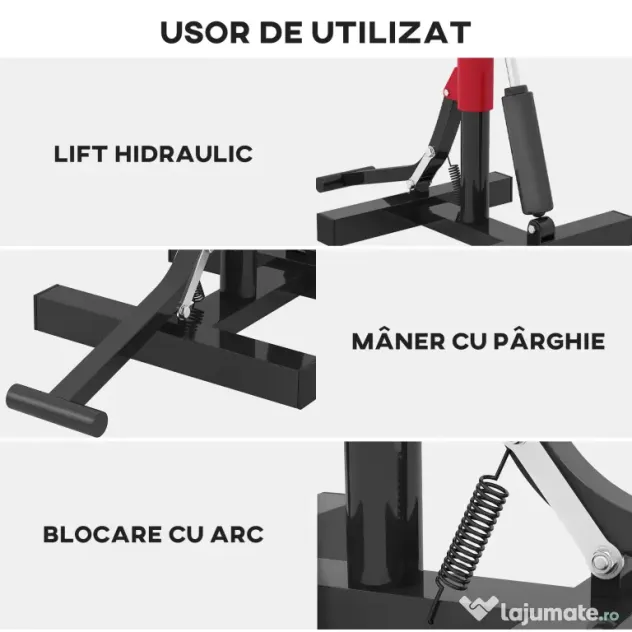 HOMCOM Cric Elevator Moto din Oțel, Capacitate 150 kg, Înălțime Reglabilă | Aosom Romania