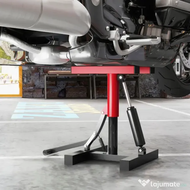 HOMCOM Cric Elevator Moto din Oțel, Capacitate 150 kg, Înălțime Reglabilă | Aosom Romania