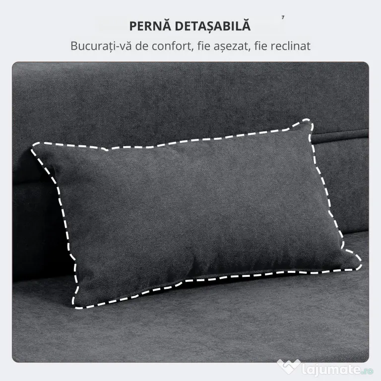 HOMCOM Fotoliu Pat Single Pliabil Modern, Fotoliu de Podea Compact Convertibil în Șezlong și Saltea, Pat pentru Living, Cameră de zi și Birou, 80x80x64 cm, Gri Închis | Aosom Romania