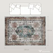 HOMCOM Covor Vintage Antiderapant și Lavabil cu Fir Scurt pentru Living și Dormitor, 230x160 cm, Multicolor
