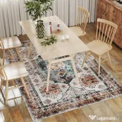 HOMCOM Covor Vintage Antiderapant și Lavabil cu Fir Scurt pentru Living și Dormitor, 230x160 cm, Multicolor