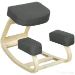 Vinsetto Scaun Ergonomic pentru Genunchi din Mesteacăn și Pernă Gri
