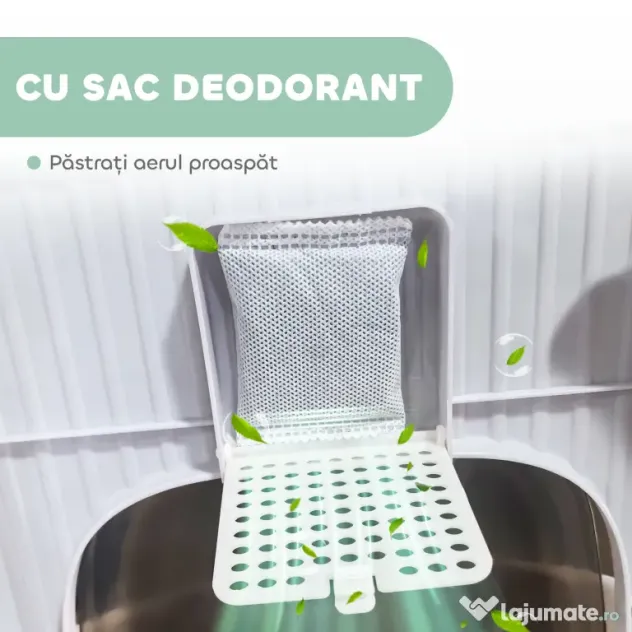 PawHut Litieră pentru Pisici Închisă cu 2 Uși, Tavă și Deodorizant, Verde | Aosom Romania