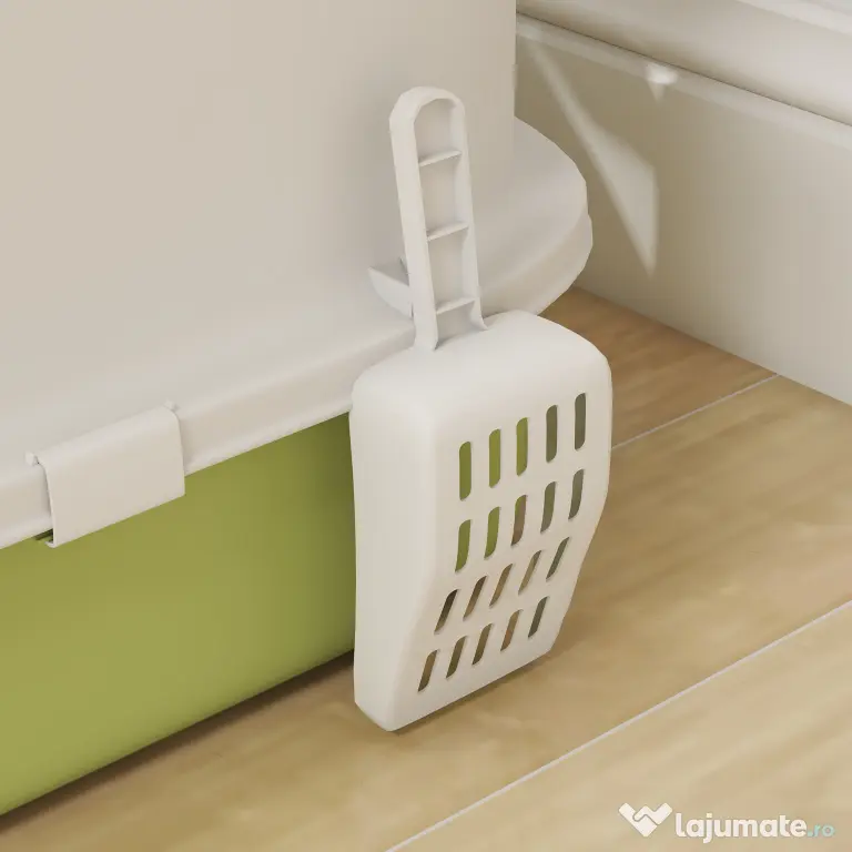 PawHut Litieră pentru Pisici Închisă cu 2 Uși, Tavă și Deodorizant, Verde | Aosom Romania