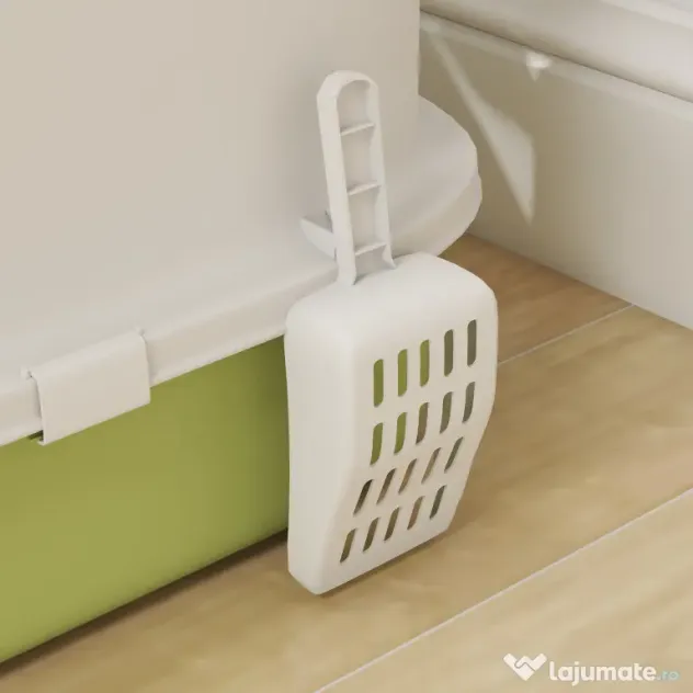 PawHut Litieră pentru Pisici Închisă cu 2 Uși, Tavă și Deodorizant, Verde | Aosom Romania