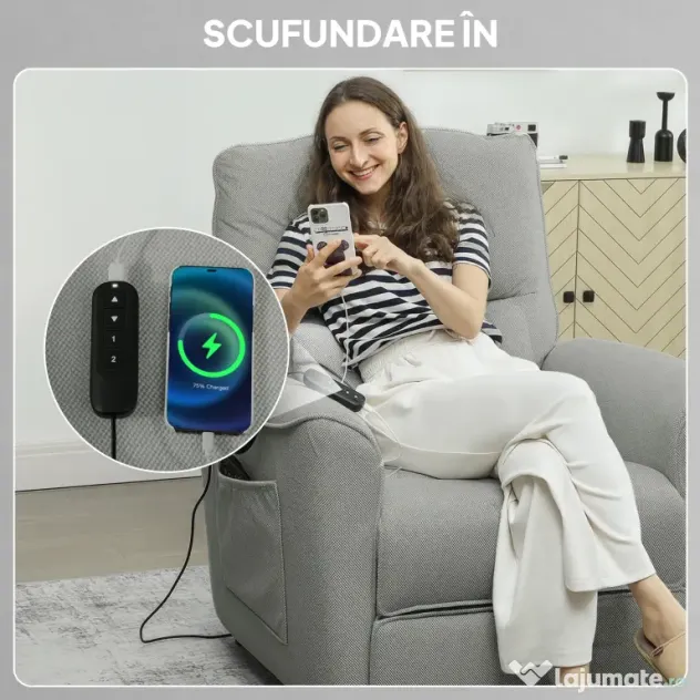 HOMCOM Fotoliu Relaxant Electric cu Masaj și Încălzire, Silențios, Reclinabil 150° în Cinilie cu Pernă, Funcție de Memorare, 2 Telecomenzi, Suport pentru Picioare, Pentru Living sau Birou, Gri Închis | Aosom Romania