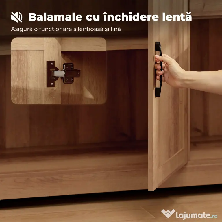HOMCOM Mobilă bucătărie cu 2 sertare și 2 dulapuri cu rafturi reglabile, stejar | Aosom Romania