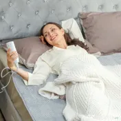 HOMCOM Pătură Electrică 160x140 cm cu 5 Nivele de Căldură și 2 Telecomenzi, din Pile și Poliester, Gri