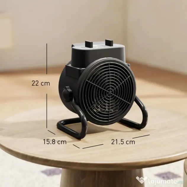 HOMCOM Încălzitor electric reglabil cu 3 moduri, 21.5x15.8x22 cm, Negru | Aosom Romania