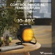 HOMCOM Încălzitor Electric Reglabil cu 3 Moduri, din PP și PA Ignifug, 21.5x15.8x22 cm, Negru 