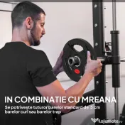 SPORTNOW Set Discuri de 5kg cu gaură de 5cm și trei mânere, din oțel și plastic negru | Aosom Romania