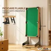 SPORTNOW Masă de Joc 13 în 1 Pliabilă cu Fotbal de Masă, Ping Pong, Hochei, Biliard, Șah și Altele, Nuc 