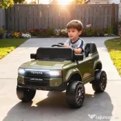 AIYAPLAY Auto Electric pentru Copii TOYOTA Land Cruiser 12V cu Telecomandă, Vârsta 3-8 Ani, Verde | Aosom Romania