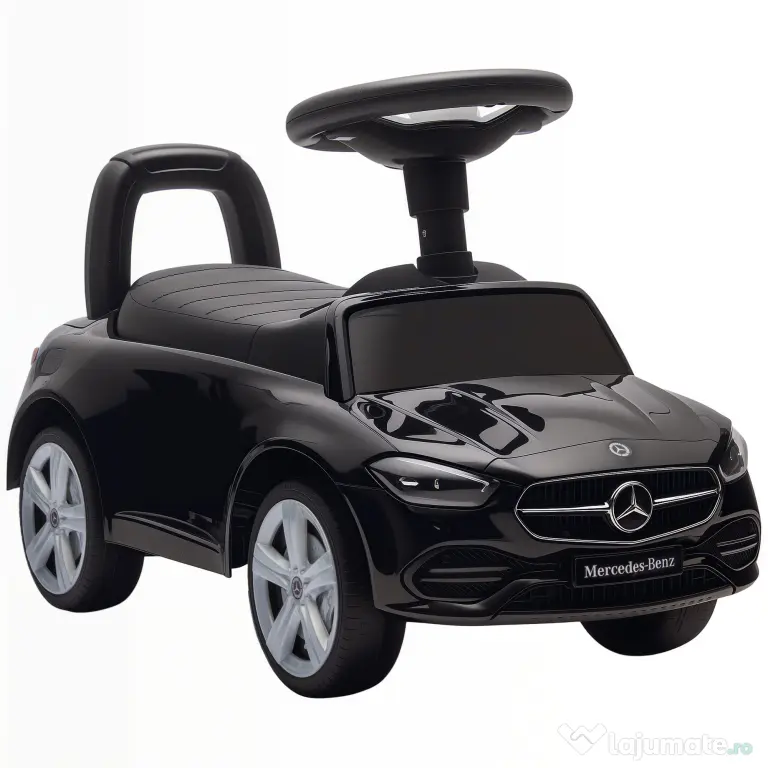 AIYAPLAY Mașinuță Electrică pentru Copii Licență Mercedes Benz cu Claxon și Spațiu Portaoggetti, 65x28x39 cm, Negru | Aosom Romania