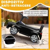 AIYAPLAY Mașinuță Electrică pentru Copii Licență Mercedes Benz cu Claxon și Spațiu Portaoggetti, 65x28x39 cm, Negru | Aosom Romania 
