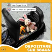 AIYAPLAY Mașinuță Electrică pentru Copii Licență Mercedes Benz cu Claxon și Spațiu Portaoggetti, 65x28x39 cm, Negru | Aosom Romania 