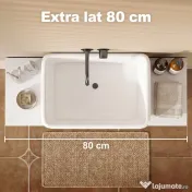 HOMCOM Dulap Sottolavabo pentru Baie cu 2 Sertare, Dulap Modern și Economisitor de Spațiu, 80x30x60 cm, Alb | Aosom Romania 