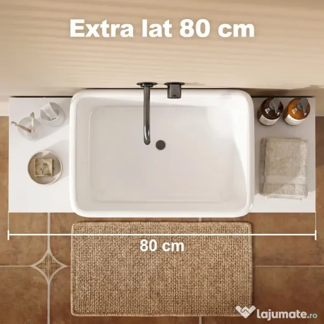 HOMCOM Dulap Sottolavabo pentru Baie cu 2 Sertare, Dulap Modern și Economisitor de Spațiu, 80x30x60 cm, Alb | Aosom Romania