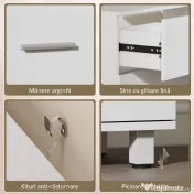 HOMCOM Dulap Sottolavabo pentru Baie cu 2 Sertare, Dulap Modern și Economisitor de Spațiu, 80x30x60 cm, Alb | Aosom Romania 