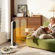 HOMCOM Aerotermă din ABS de 2000W cu telecomandă, oscilație și timer, 30x22x82.5 cm, alb 