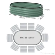 Outsunny Set de 2 Jardiniere Înălțate Modulare, Ghivece de Grădină cu Margine din Cauciuc, Fund Deschis, Jardiniere Înălțate din Oțel Galvanizat pentru Plante Aromatice, Fructe, Legume și Flori, 135x90x30 cm, Verde | Aosom Romania 