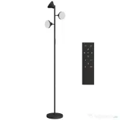 HOMCOM Lampă de Podea cu 3 Capete Reglabile Independent Φ25x170 cm Negru | Aosom Romania 
