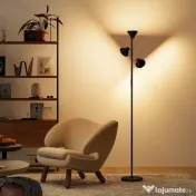 HOMCOM Lampă de Podea cu 3 Capete Reglabile Independent Φ25x170 cm Negru | Aosom Romania 