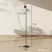 HOMCOM Lampă de Podea cu 3 Capete Reglabile Independent Φ25x170 cm Negru | Aosom Romania 