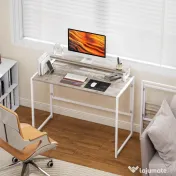 HOMCOM Masă Pliabilă Economisitoare de Spațiu cu Suport Detasabil pentru Monitor, 100x48x87,5 cm, Masă Portabilă pentru Birou, Casă și Studio, Culoare Lemn | Aosom Romania 