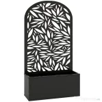 Outsunny Jardinieră Elevată de Exterior, Jardinieră cu Suport Decorativ Arcuat cu Motive de Frunze pentru Plante Cățărătoare din Metal, Montare pe Perete sau Independentă, pentru Plante și Flori, 61x23x113 cm, Negru