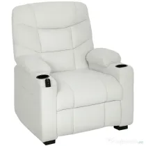 HOMCOM Fotoliu Relax Electric Reclinabil 150° cu Suport pentru Picioare, Funcție Memorie, Telecomandă, din Catifea, Crem | Aosom Romania