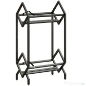HOMCOM Organizator CD-uri pentru 50 CD-uri, Organizator Viniluri 2 Niveluri din Metal pentru DVD-uri, Cărți, Albume, Negru | Aosom Romania 