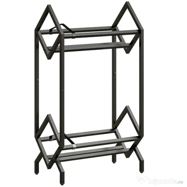 HOMCOM Organizator CD-uri pentru 50 CD-uri, Organizator Viniluri 2 Niveluri din Metal pentru DVD-uri, Cărți, Albume, Negru | Aosom Romania