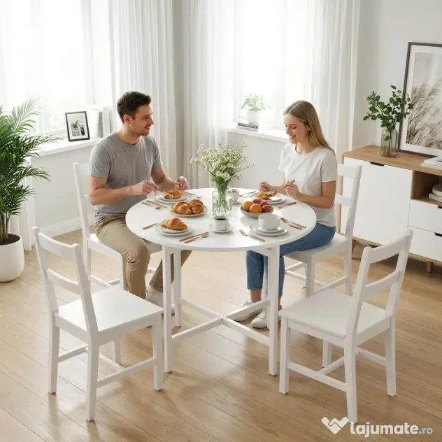 HOMCOM masă pliabilă compactă transformabilă lemn oțel modernă | Aosom Romania